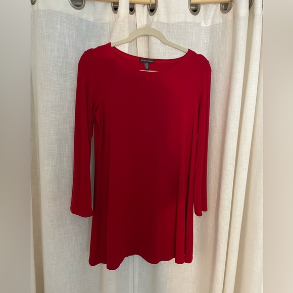 Eileen Fisher‎ crimson A-line Tunic EUC - Picture 1 of 4